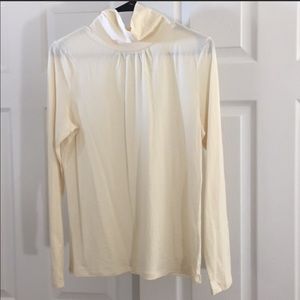 Talbots front pleated turtleneck in off-white